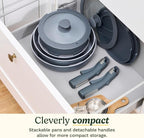 Cuisinart 13-Pc, ClickSmart Nonstick Detachable Handle Ceramic Cookware - Image 5
