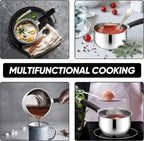 E-far 1 Quart Sauce Pan with Lid, Tri-Ply Base Stainless Steel Small Saucepan - Image 5