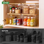 4 Pack Clear Storage Bins with Bamboo Lid, Garbage Bag Dispenser, Pantry - Image 6
