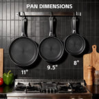 Ammeloo Hybrid Tri-Ply Stainless Steel Frying Pan Set, Non Stick Frying Pans - Image 2