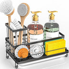 Cisily Large Capacity Kitchen Sink Caddy Organizer, Rustproof Non-Slip Sponge by CISILYHOMELIFE