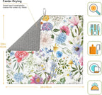 Colorful Flowers Dish Drying Mat - Image 2