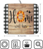 Giwawa Home Sweet Home Dish Drying Mat 16x18 Inch Fall Autumn Maple Leaf Wreath - Image 2