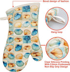 Oven Mitts Gloves 1 Pair Heat Resistant 480 ℉ Non Slip Clear Silicone Printed - Image 3