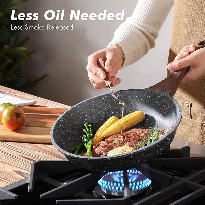 SENSARTE Nonstick Frying Pan Skillets, Swiss Granite Coating Omelette Pans - Image 6