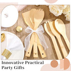 Reallnaive 108 Pcs Bamboo Spatula Wooden Kitchen Utensil Bulk 12''wood Spoon - Image 3