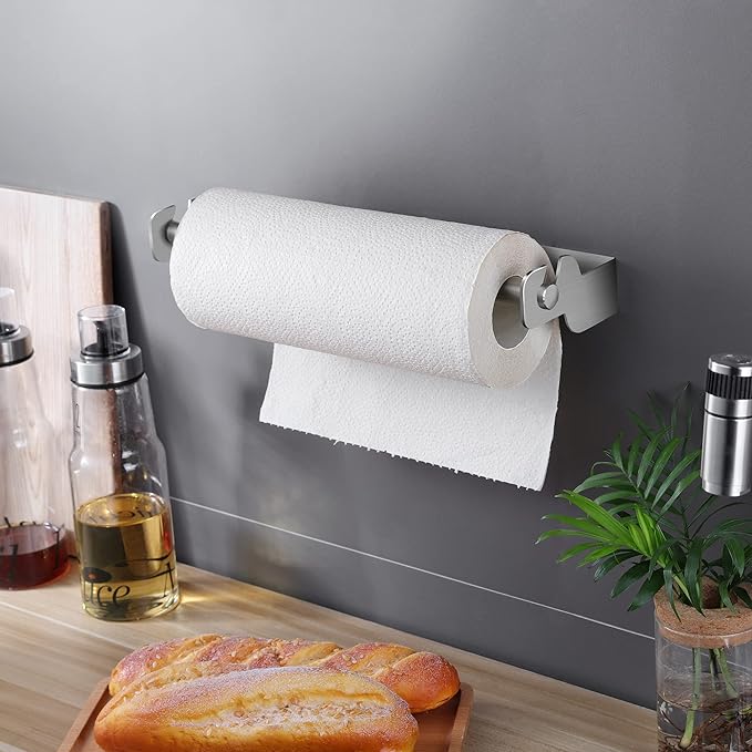ZUNTO Paper Towel Holder Cabinet Door or Under Cabinet, Self Adhesive Big Roll - Image 4