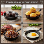 Hiceeden 4 Pack Mini Cast Iron Skillet, Grill Safe, Indoor and Outdoor Use - Image 6