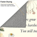 Inspirational Flower Language Dish Drying Mat 16x18 Inch, Microfiber Absorbent - Image 5