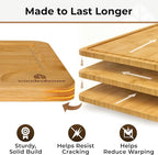 Set of 3 Bamboo Cutting Boards for Kitchen - Image 3