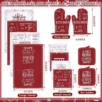 Bencailor 12 Pcs Farmhouse Kitchen Decor and Accessories Sets 4 Red Kitchen - Image 3