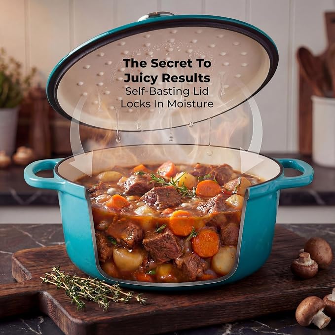 Zulay Kitchen 5 Quart Enameled Cast Iron Dutch Oven Pot - Image 4