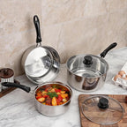 Stainless Steel Saucepan with Lid Set - Image 7