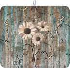Dish Drying Mat for Kitchen Counter 16 x 18 Inch Rustic Vintage Daisy Floral by Unknown