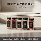EDELHAUS Glass Spice Jars with Label and Black Lids Spice Containers with 240 - Image 2