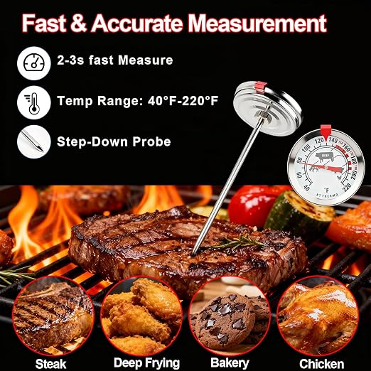 Meat Thermometer Cooking Thermometer Stainless Steel Kitchen Thermometer - Image 7