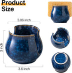 Zoeeker Ceramic Sponge Holder, Kitchen Sink Scrubby Caddy Organizer Dish Sponge - Image 4