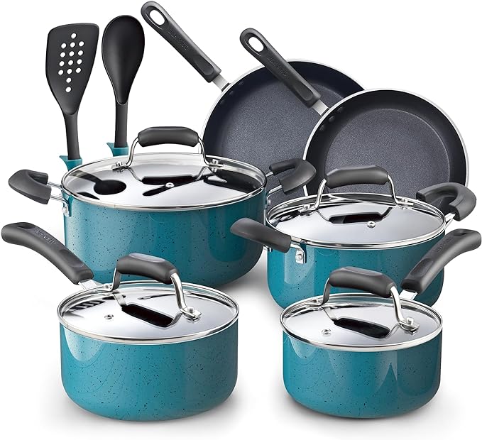 Cook N Home Pots and Pans Nonstick Cookware Set 12-Piece, Kitchen Cooking Set by CookNHome