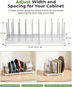 EVERIE Adjustable Bakeware Organizer Pot Lid Holder Rack - Image 7