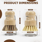 SAMEBUTECO 6-Piece Bamboo Dish Brush Set - Image 5