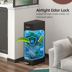 Soft-Close Trash Can with lid，8 Gallon/30L Anti-Fingerprint Stainless Steel - Image 3