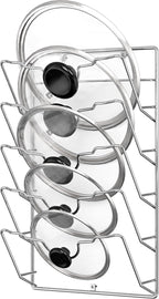 Simple Houseware Wall Door Mounted Pot Lid Rack, Chrome Finish by SimpleHouseware