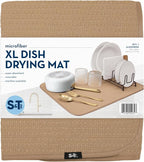 S&T INC. Dish Drying Mat XL, 18” x 24”, Absorbent Microfiber Kitchen Counter Mat - Image 8