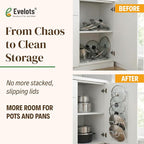 Evelots 6 Pot Lid Organizer for Cabinet or Pantry Wall - Image 6