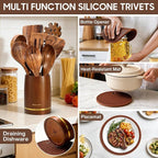 Spardar Wooden Kitchen Utensils, 12 Piece Set Wooden Spoon Set - Image 4