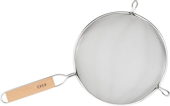 Winco Strainer with Single Fine Mesh, 8-Inch Diameter, Stainless Steel - Image 4