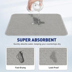14.6*11.8 inch Microfiber Dish Drying Mat, 2 Compact Ultra Absorbent Dish Mat - Image 3
