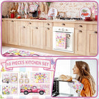 Fourluoo 10 Pcs Spring Flower Farmhouse Kitchen Decor Set Dish Towels Kitchen - Image 2
