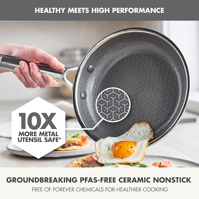 GreenPan Hybrid 9.5” & 11” Nonstick Stainless Steel Frying Pan Set, APEX - Image 3