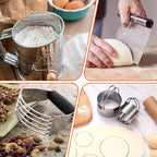 9PCS Stainless Steel Pastry Blender Set, 3 Cup Flour Sifter, Biscuit Cutter - Image 8