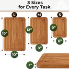 Set of 3 Bamboo Cutting Boards for Kitchen - Image 4