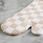 Ohocut Beige Checkered Oven Mitts Heat Resistant, Vintage Retro Checkerboard - Image 5