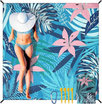 WIWIGO Beach Blanket Waterproof Sandproof Beach Mat 79" X 83"/10'x9'for 2-8 - Image 6