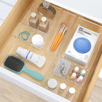 StorMiracle 28 PCS Clear Plastic Drawer Organizers Set, 4 Size Desk Drawer - Image 5
