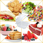 Jizvxe 200 Pcs Clear Plastic Take out Containers, Disposable Fancy Hinged Top - Image 5