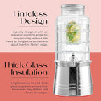 Style Setter Patchwork Beverage Dispenser Cold Drink Dispenser w/ 2.4-Gallon - Image 4