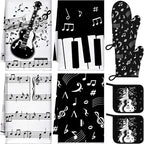 Leinuosen 8 Pcs Music Note Kitchen Decor Accessories Set Farmhouse Towels Oven by Leinuosen