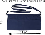 Resist water 3 big Pockets Waist Server Apron Kitchen Restaurant Unisex Half - Image 2