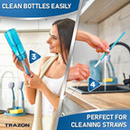 Dish Brush Set of 5 with Convenient Holder, Bottle Water Brush, Dish Scrub Brush - Image 4