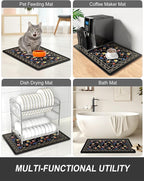 Rnivvi Dish Drying Mat for Kitchen Counter, 12 x 19" Cute Flower Theme Super - Image 7