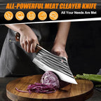 MDHAND Butcher Knife Set, Heavy Duty Meat Cleaver Knives, Boning Knife - Image 6
