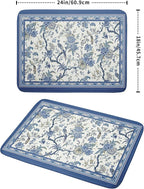 Giwawa Chinoiserie Dish Drying Mat 18x24in Blue White Oriental Floral Birds - Image 2