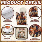 Leinuosen 6 Western Cowboy Kitchen Towels Kitchen Decor and Accessories Set - Image 5