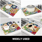 Rnivvi Dish Drying Mat for Kitchen Counter, 16 x 18" Cute Flower Theme - Image 7