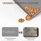 HONGBAKE 3 Pack Nonstick Ceramic Baking Sheet Pan Set - Image 2