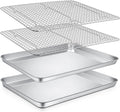 P&P CHEF 16 Inch Baking Sheet and Rack Set, Stainless Steel Cookie Sheets Oven by PPCHEF